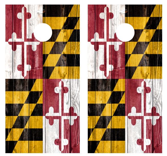 Maryland State Flag Wood Cornhole Board FREE LAMINATE