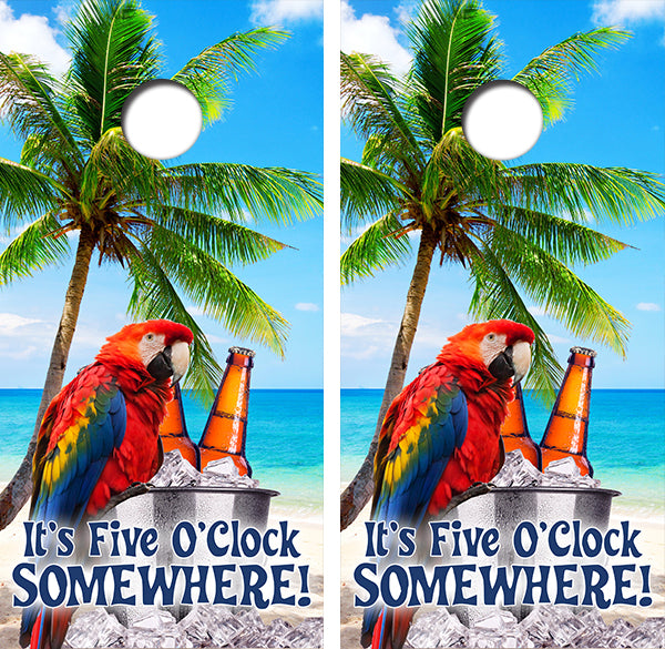 It's Five O'Clock Somewhere Cornhole Design