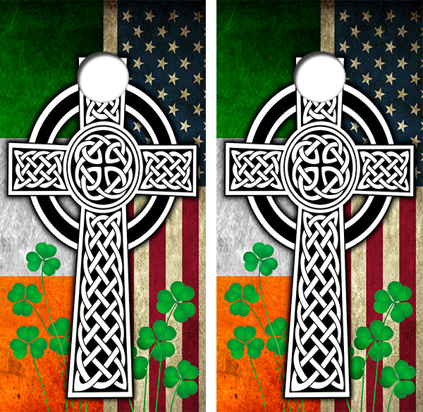 Celdic Irish American Flag Cornhole Design