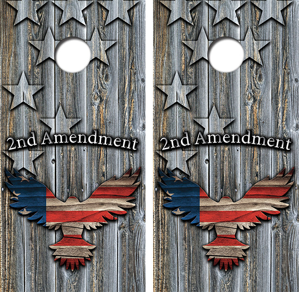 2nd Amendment Cornhole Wood Board Skin Wraps FREE LAMINATE