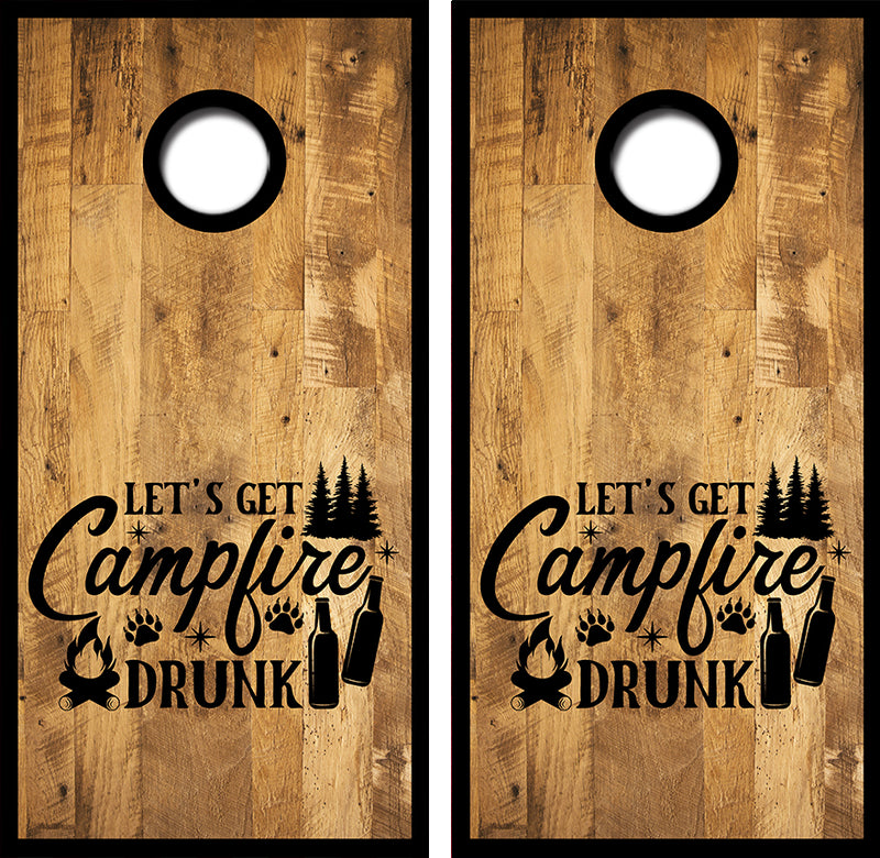 Camp Fire Drunk Cornhole Design
