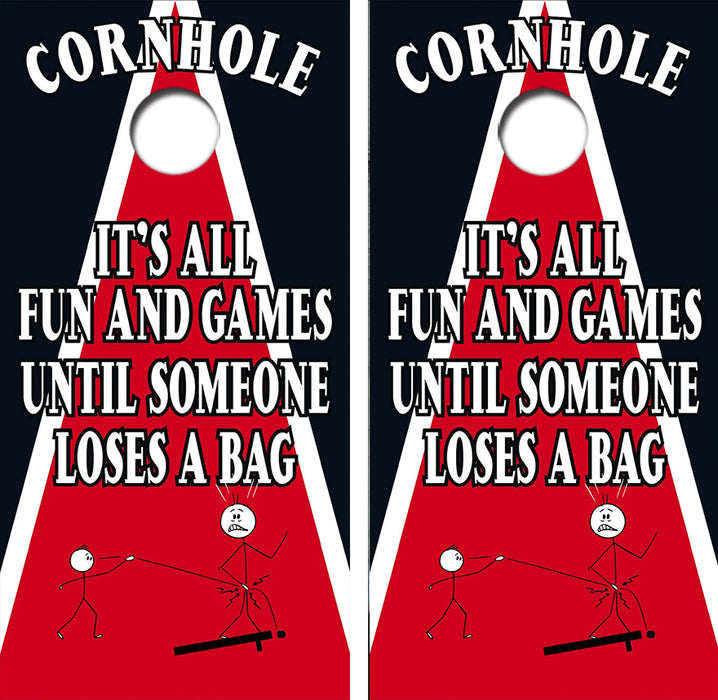 Fun & Games Cornhole Wrap Decal with Free Laminate Included