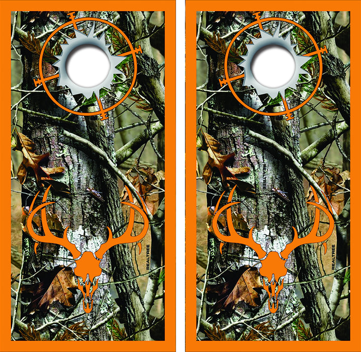 Deer Hunting Cornhole Wrap Decal with Free Laminate Included