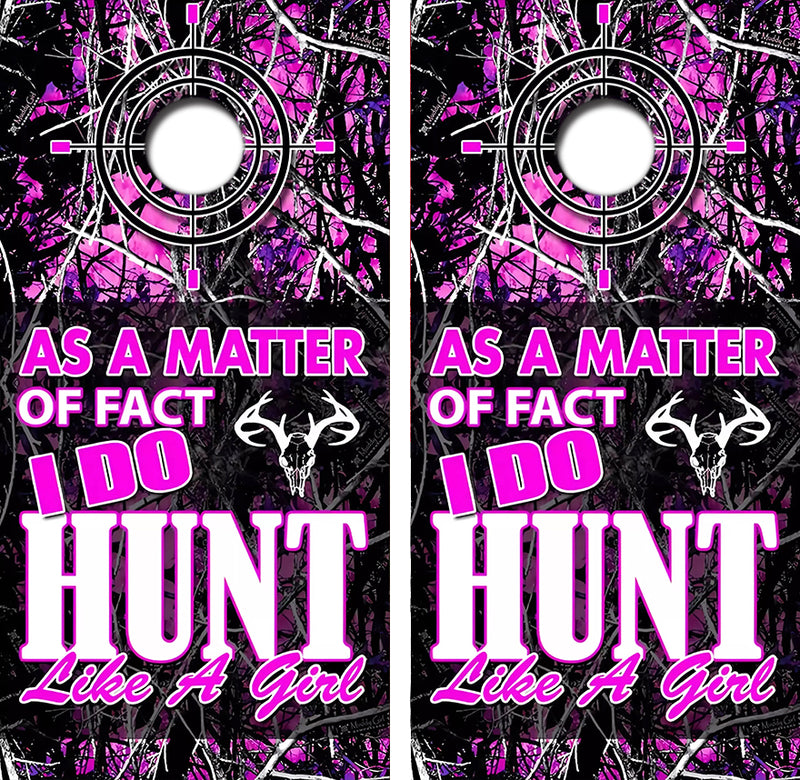 Hunt Like A Girl Cornhole Design