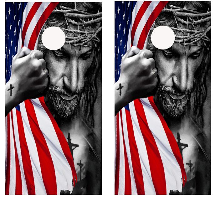 American Flag / Jesus Cornhole Design