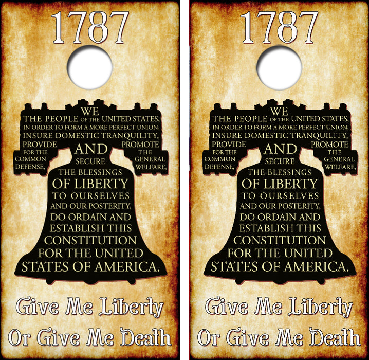 U.S. Constitution Bell Cornhole Wrap Decal with Free Laminate Included
