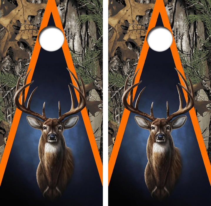 Whitetail Buck Cornhole Wrap Decal with Free Laminate Included