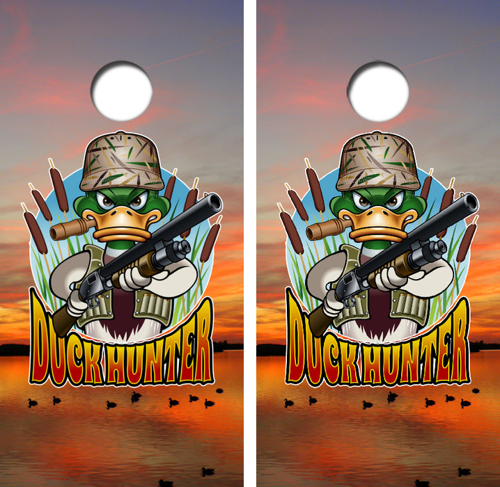 Duck Hunter Cornhole Wrap Decal with Free Laminate Included