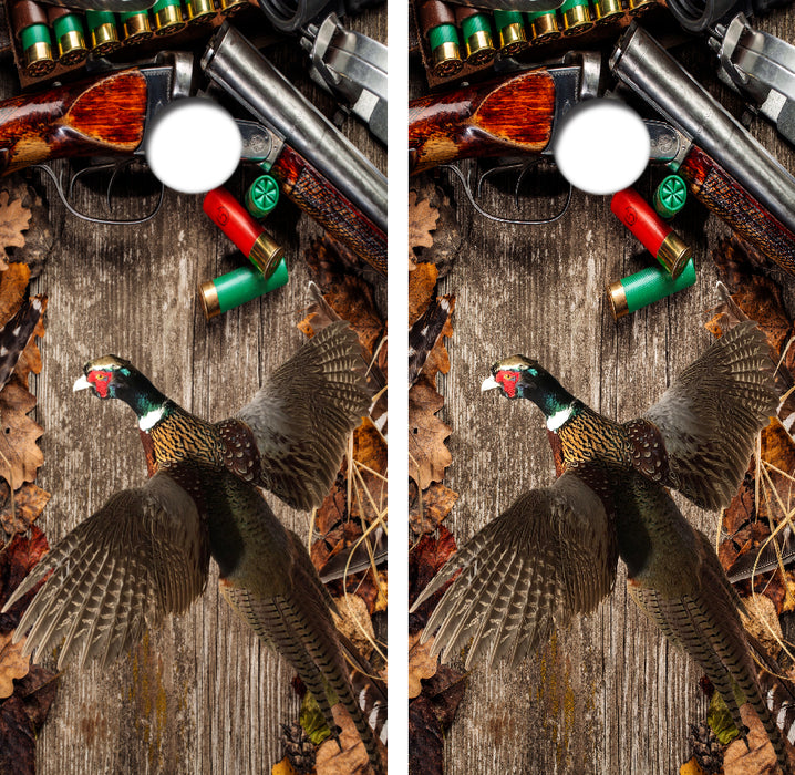 Pheasant Hunting Cornhole Wrap Decal with Free Laminate Included
