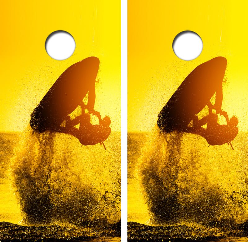 Jet Skiing At Dusk Cornhole Design