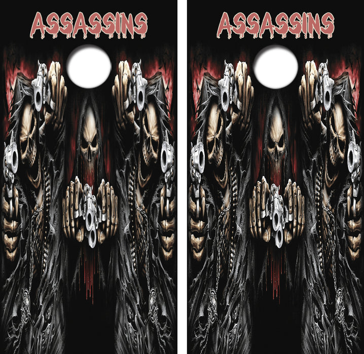 Reaper Assassins Cornhole Wrap Decal with Free Laminate Included