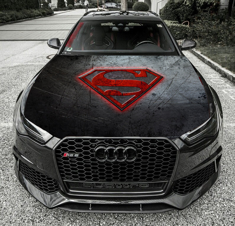 Super Man Hood Wrap Vinyl Graphic Decal Sticker Wrap Car or Truck