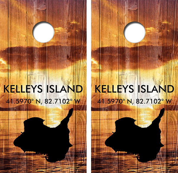 Kelleys Island Cornhole Wood Board Skin Wrap