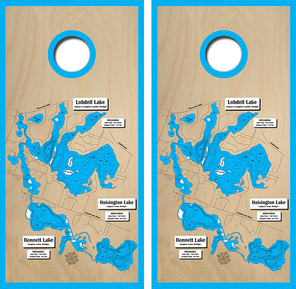 Lobdell Lake Cornhole Wrap Decal with Free Laminate Included